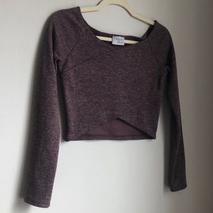 Womans long sleeve purple crop.